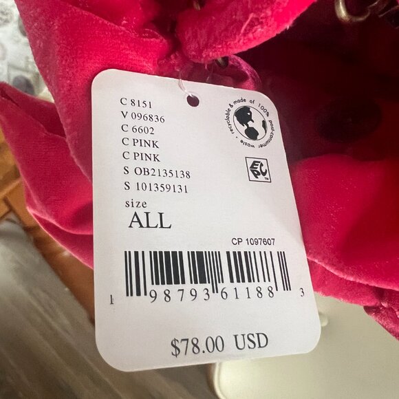 NWT Free People Belle Velvet Pink bow bag - Picture 2 of 3